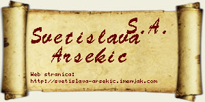 Svetislava Arsekić vizit kartica